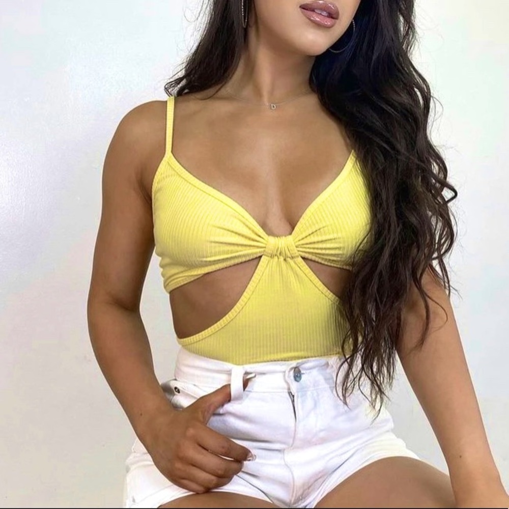 Yellow cut out top